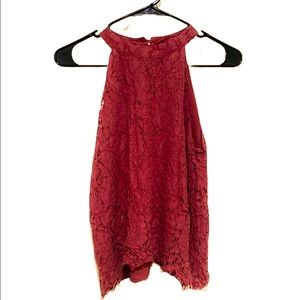 Burgundy Lace Top